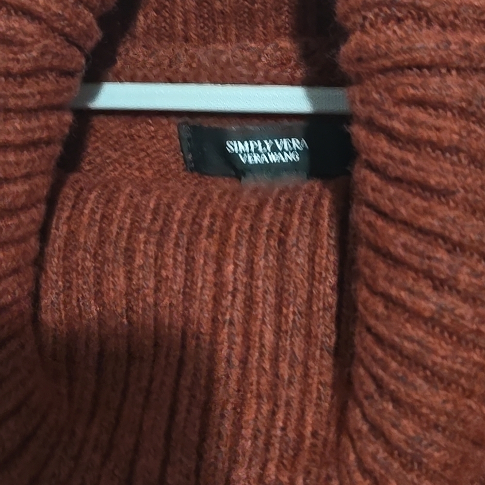 Simply Vera Vera Wang Women's Rust Cowl Neck Sweater